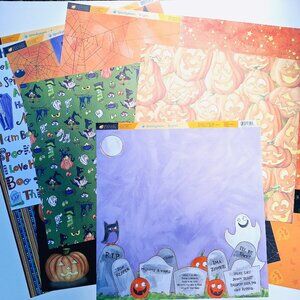 Halloween 12x12 Scrapbook Paper Lot - NEW